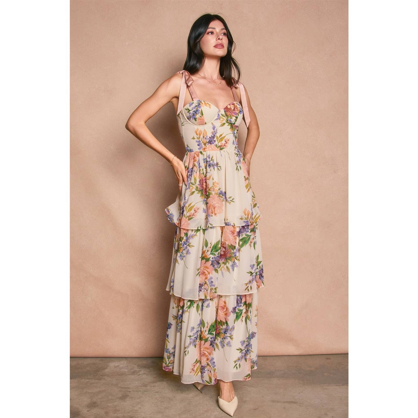 Corset Layered Maxi Dress