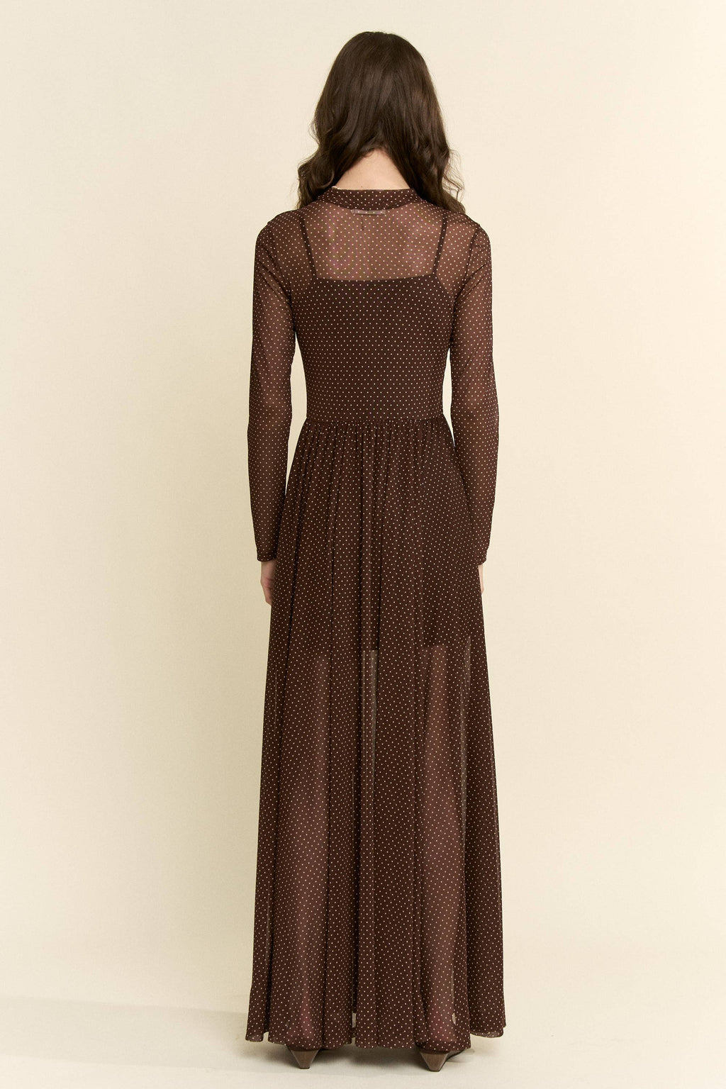 Polka Dot Mesh Maxi