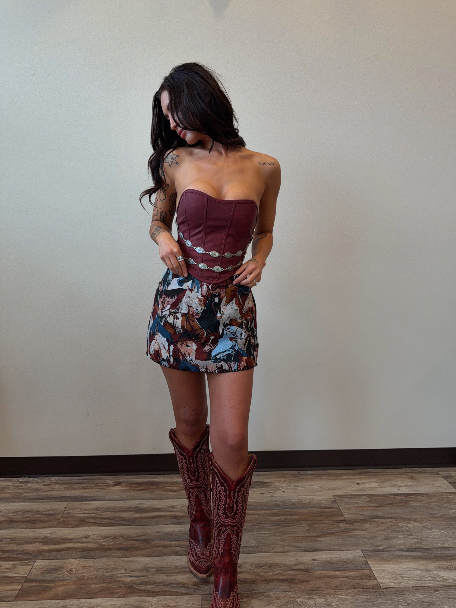 Corset Concho Chain Top