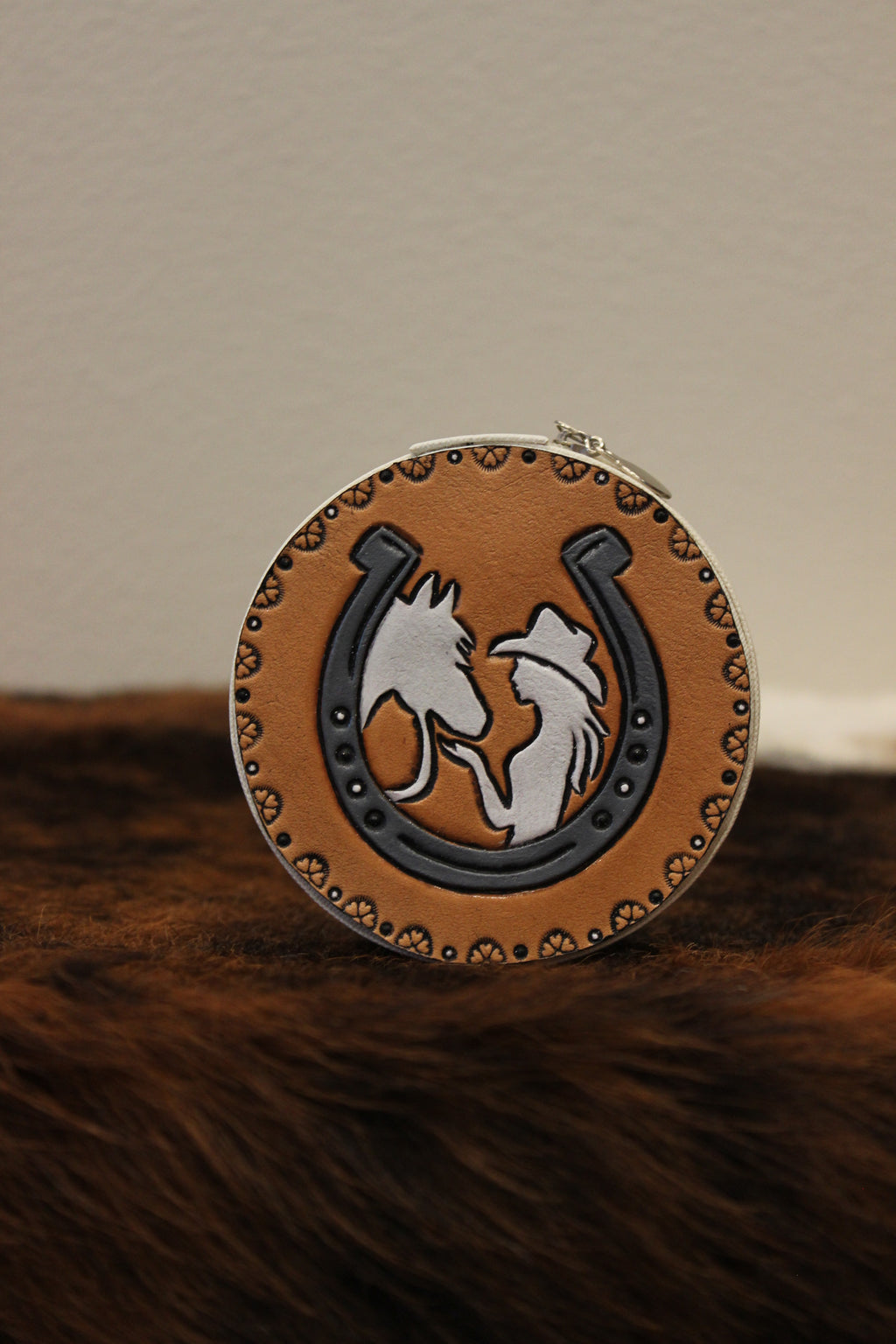 T&S Tooled Leather Jewelry Case