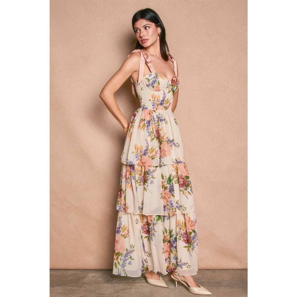 Corset Layered Maxi Dress