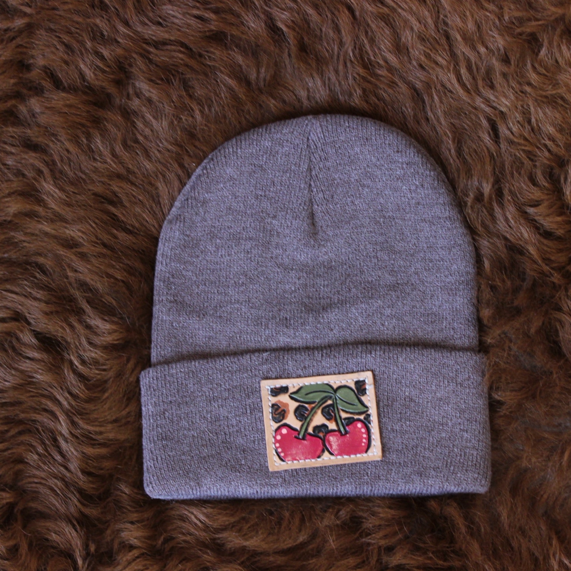 Leather Patch Beanie