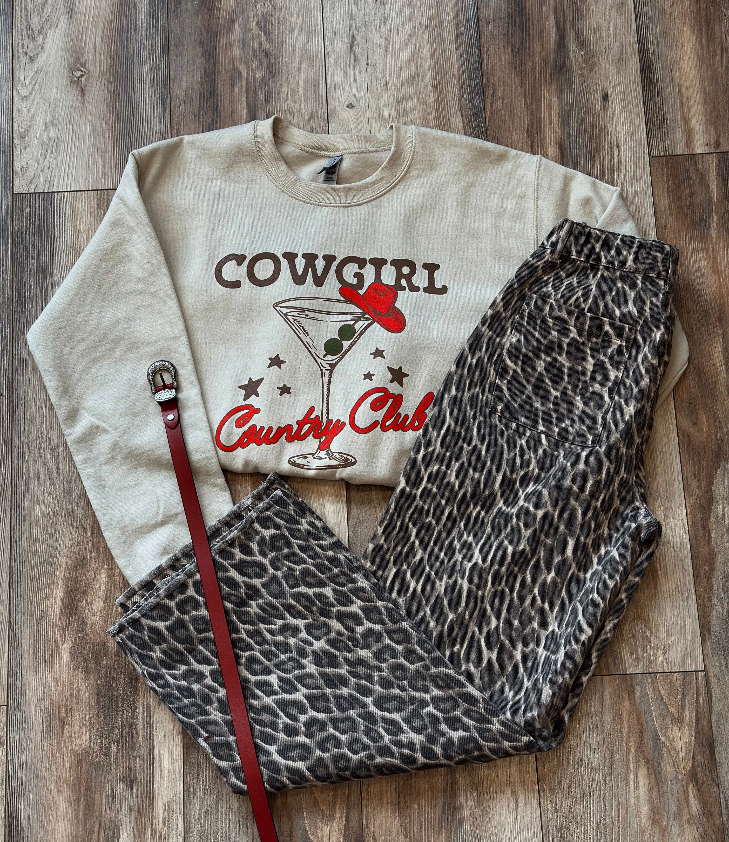 Leopard Straight Leg Jeans