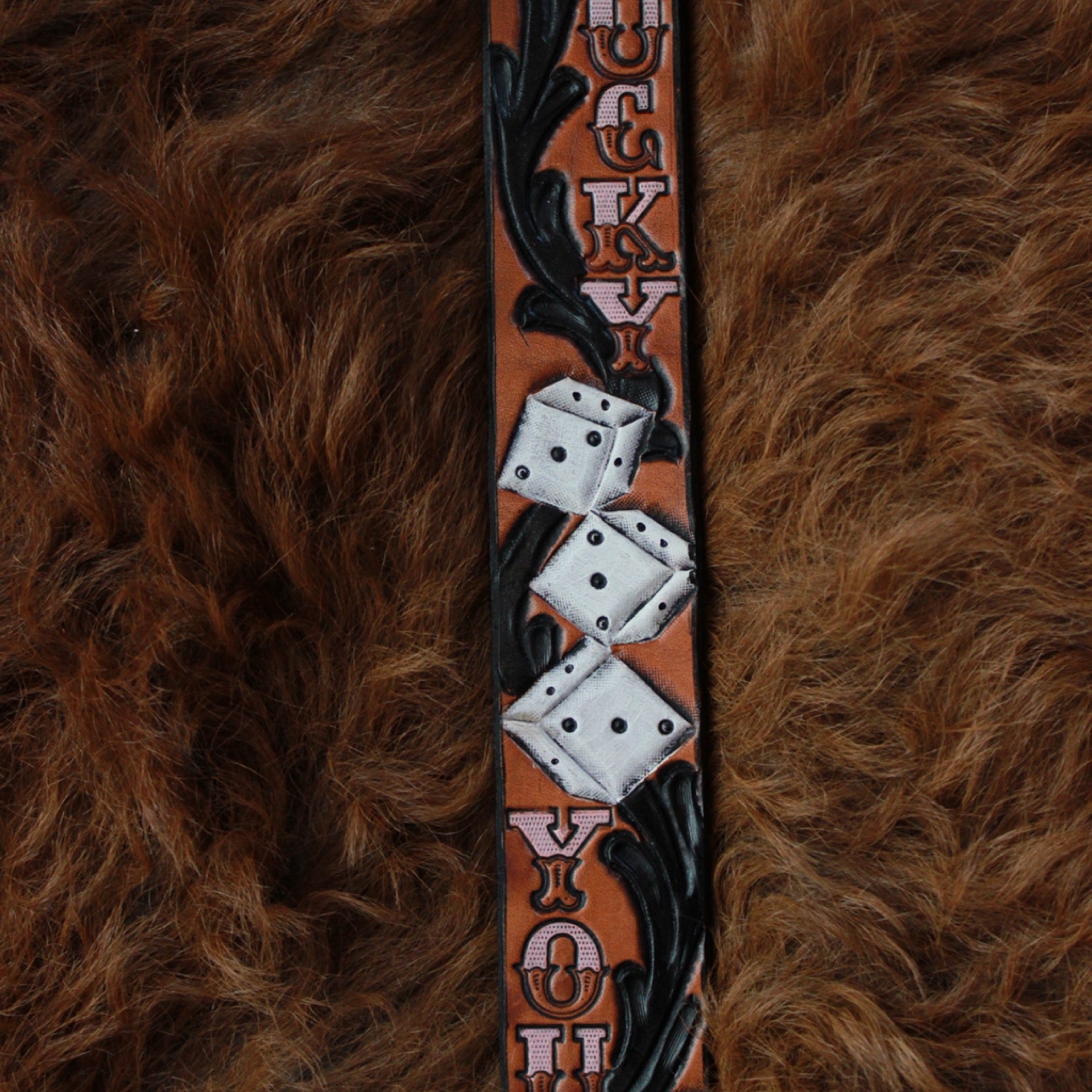 Lucky You Tooled Leather Purse Strap