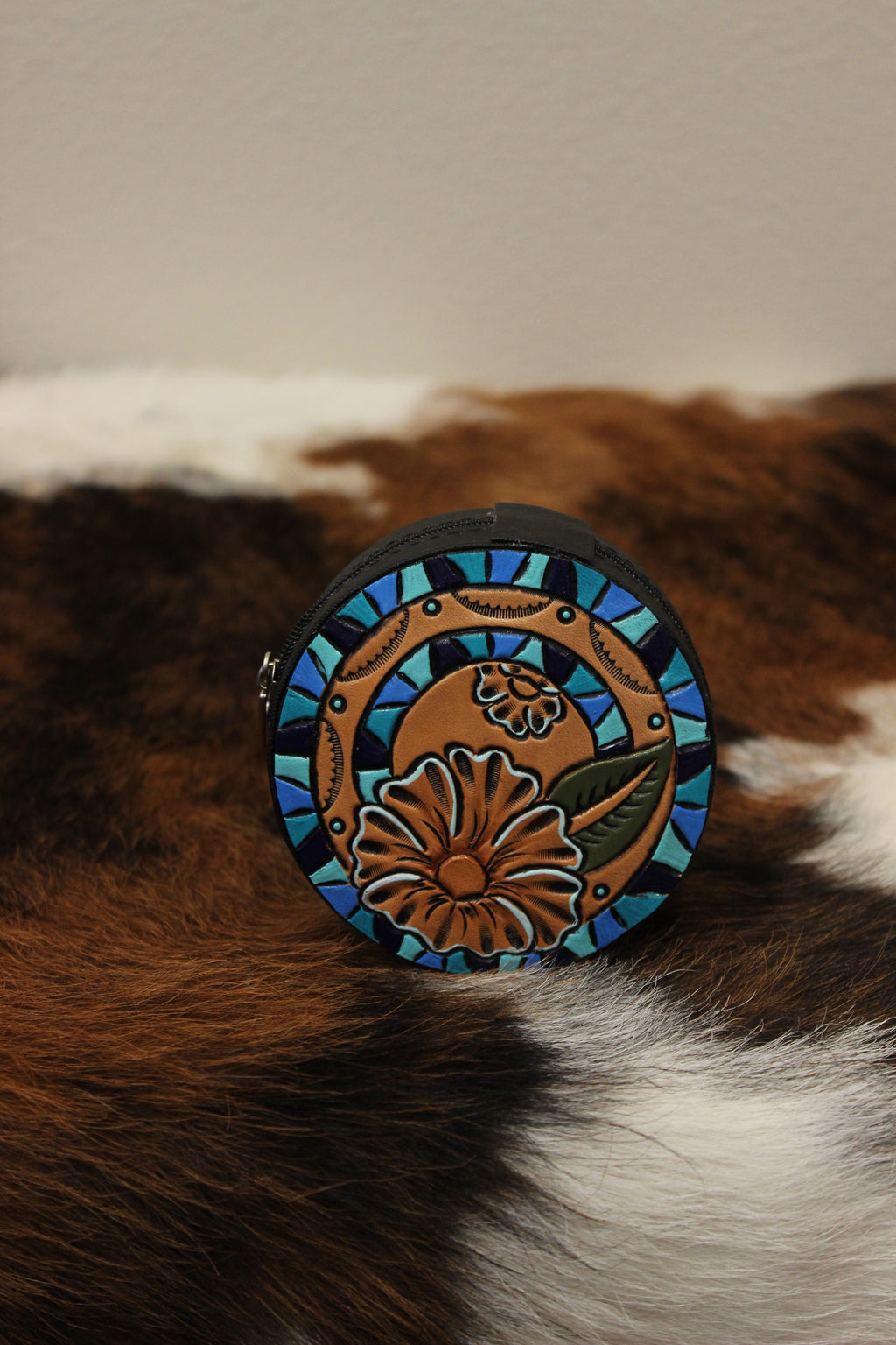 T&S Tooled Leather Jewelry Case