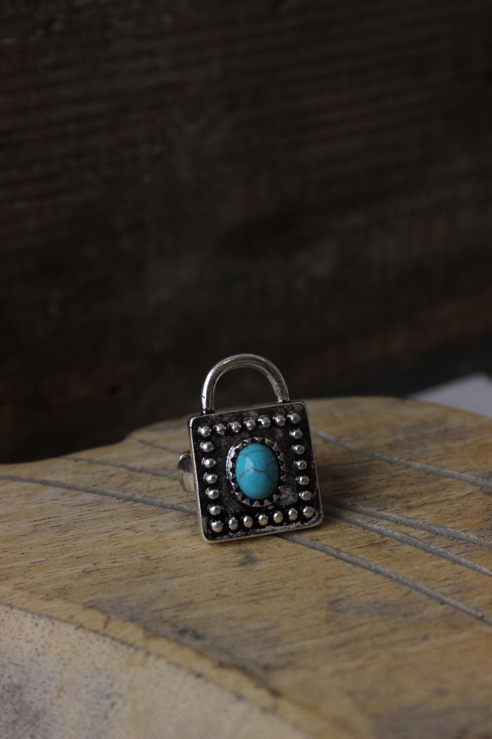 Lock Turquoise Ring