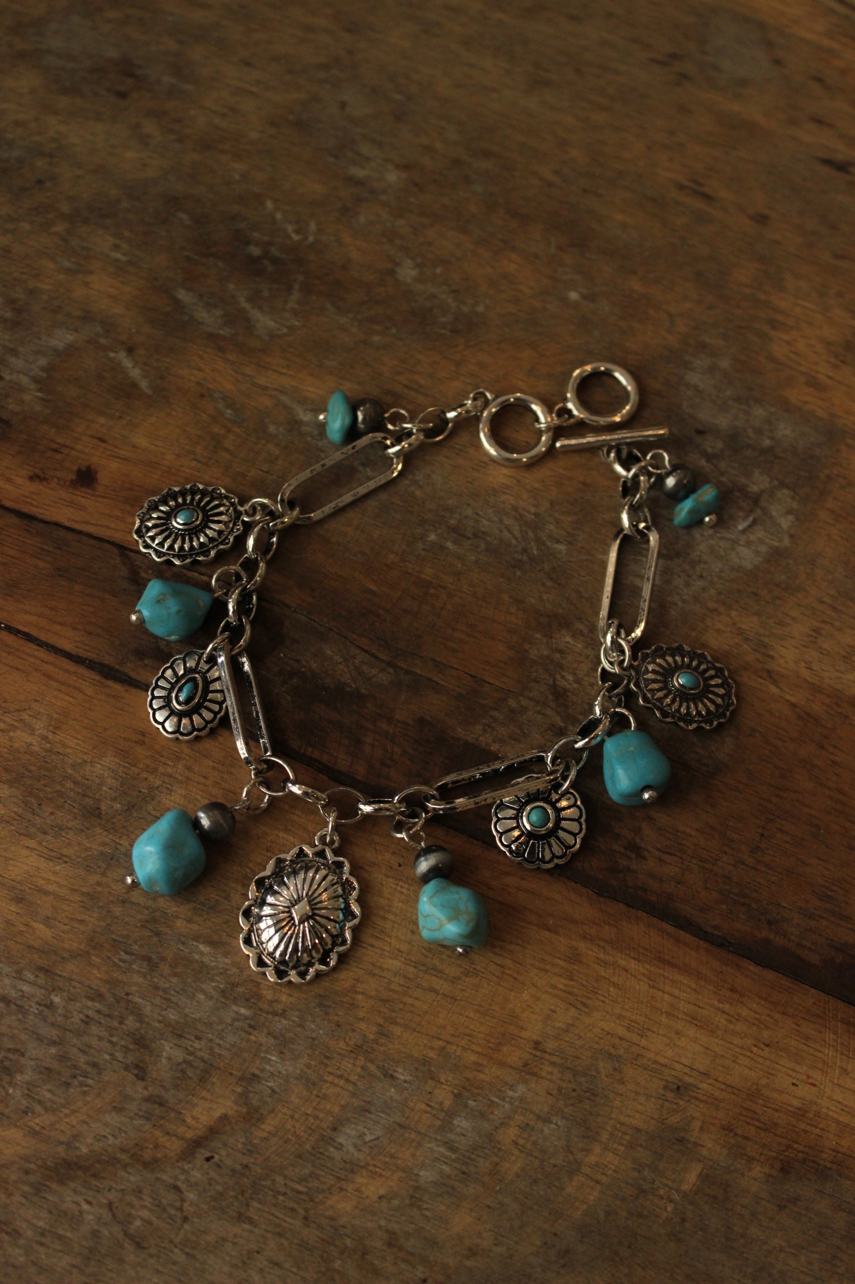 Concho Turquoise Charm Bracelet