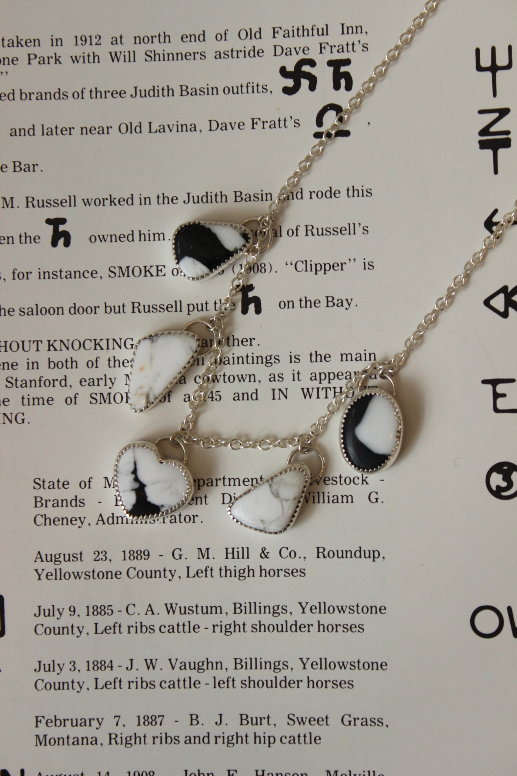 White Buffalo 5 Charm Necklace