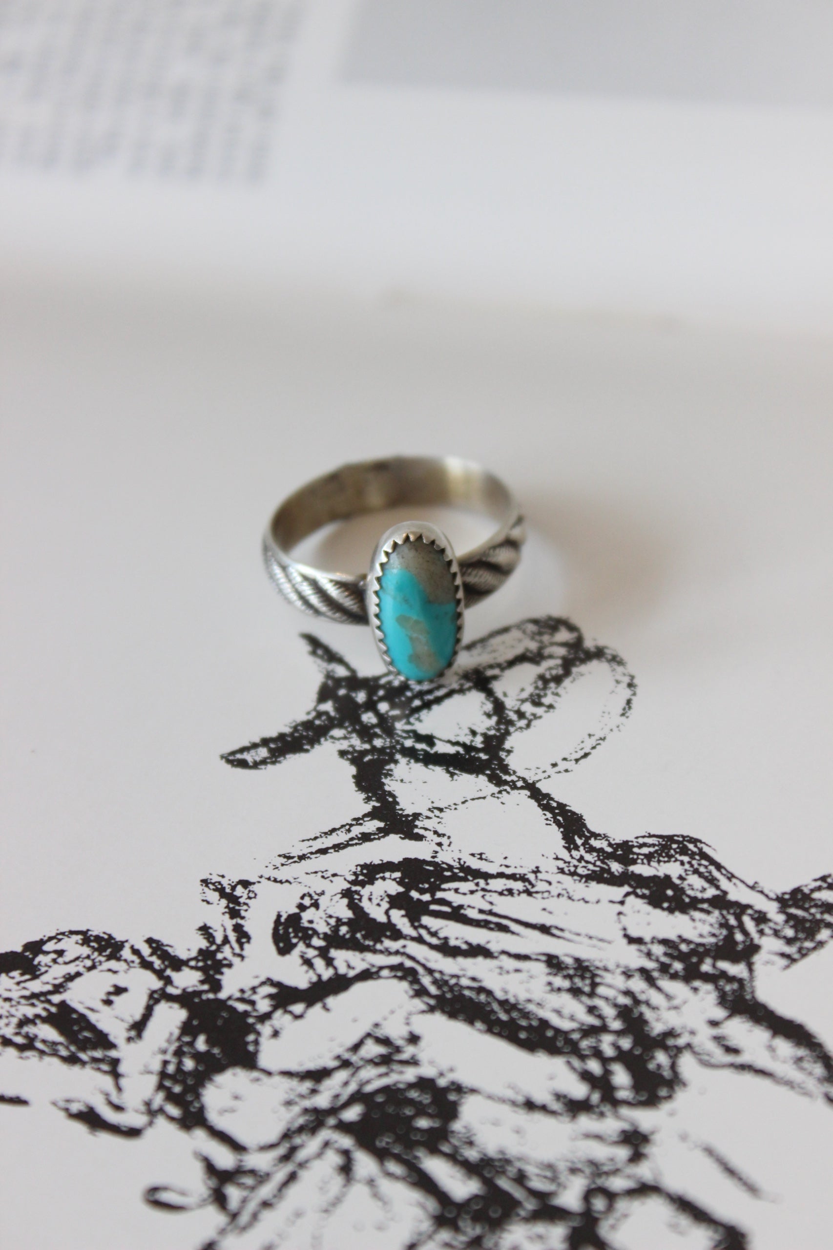 Oval Kingman Rope Band Ring