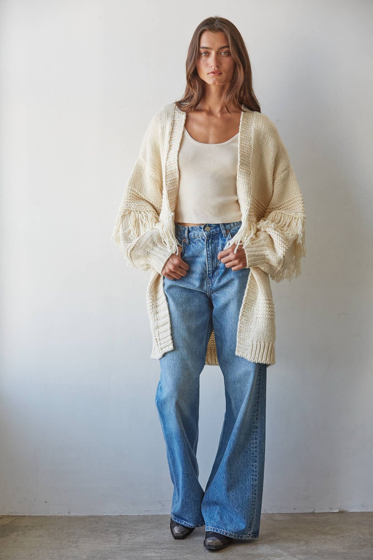 Knit Fringed Cardigan