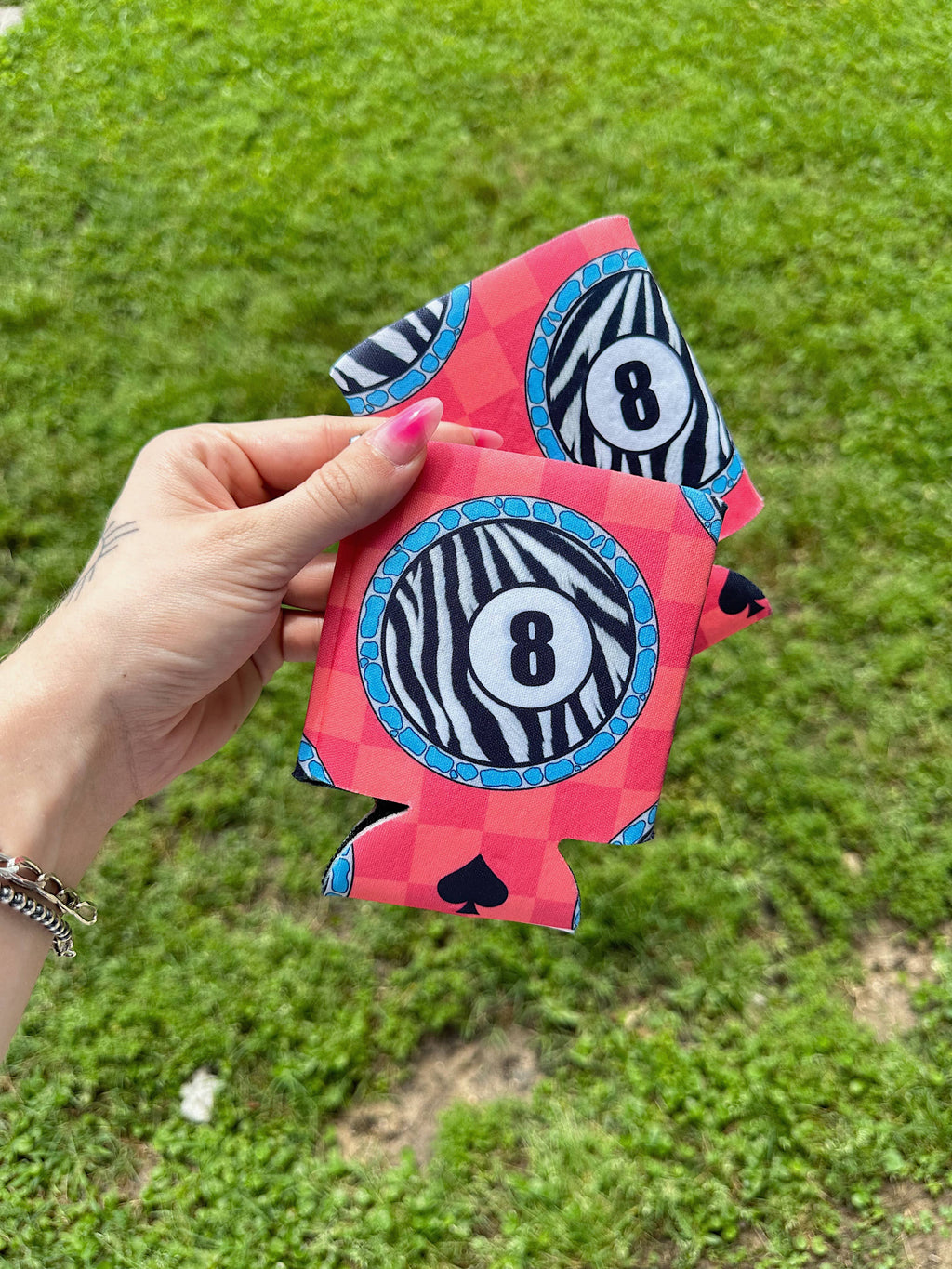8 Ball Zebra Koozie
