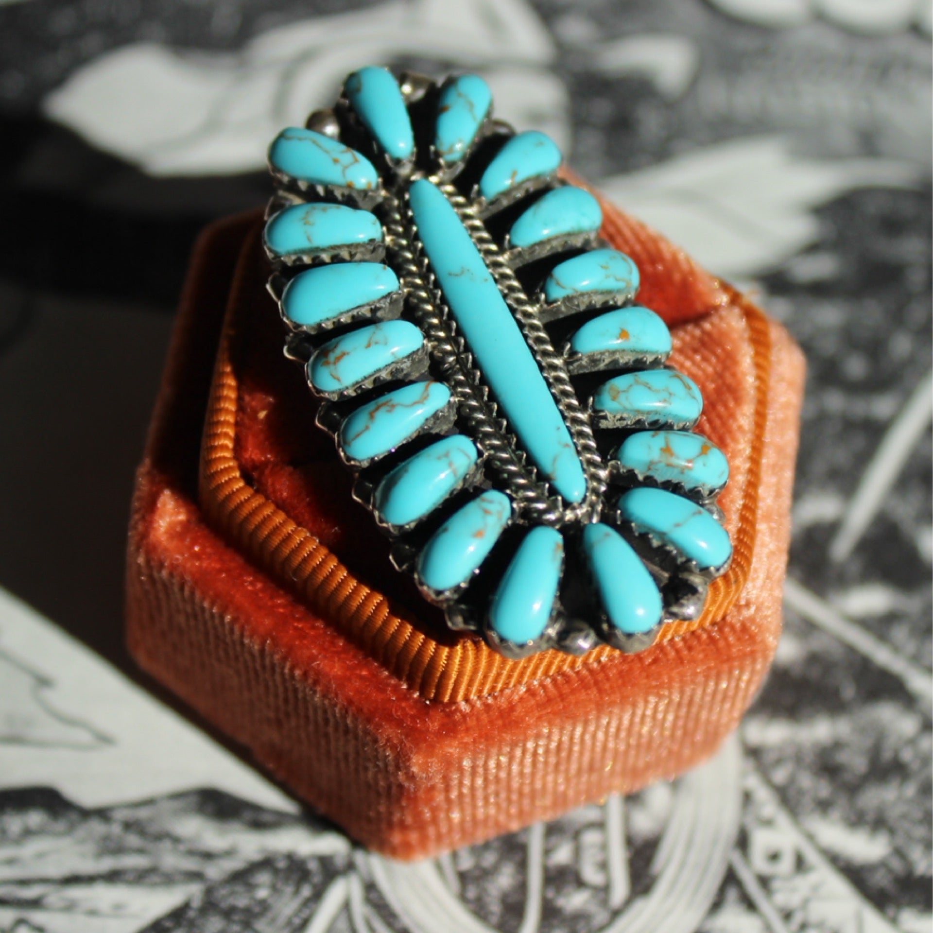 Turquoise Oval Cluster Ring