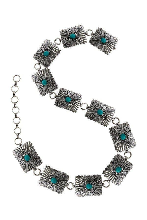 Turquoise Chain Square Belt