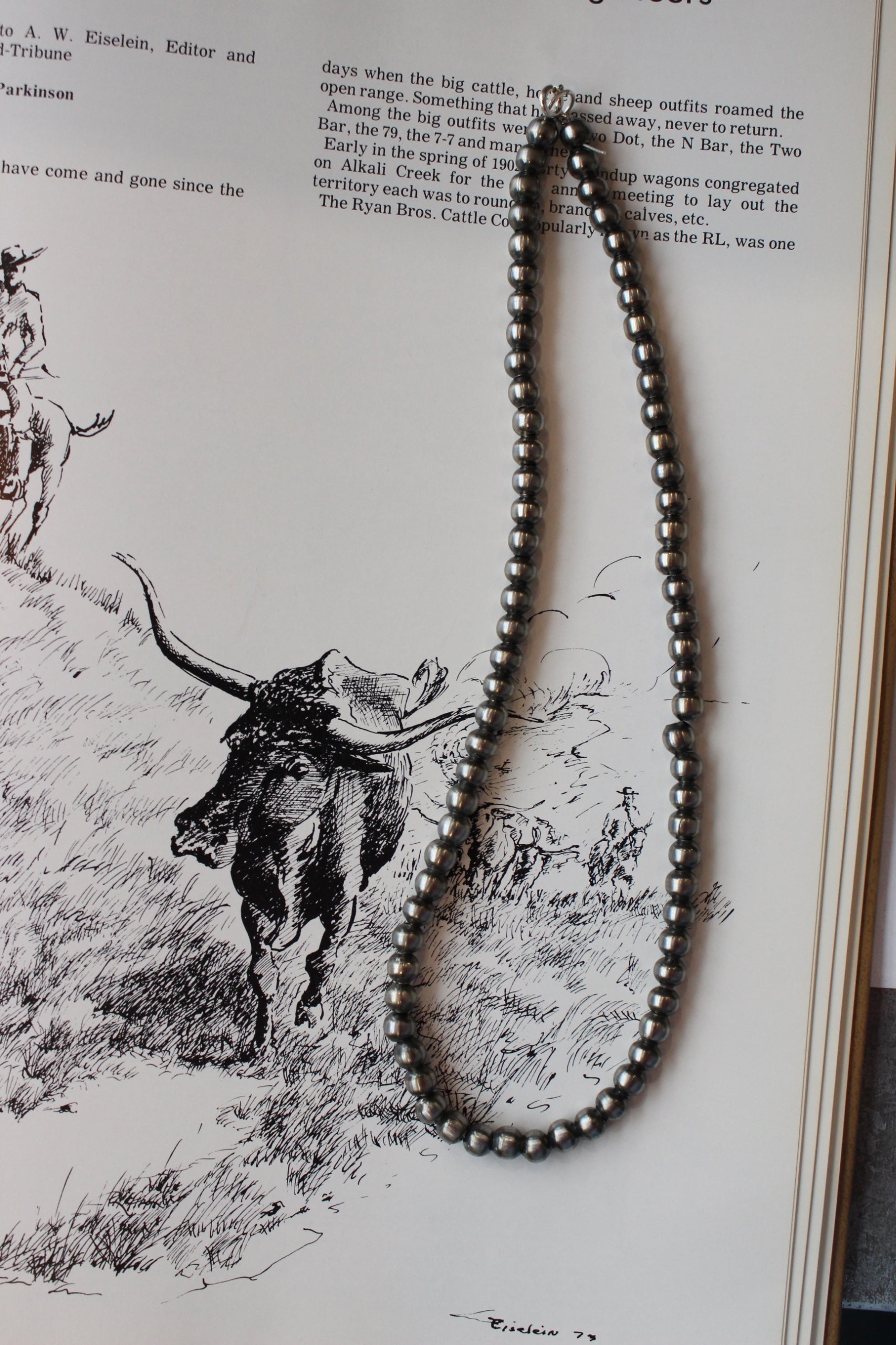 German Silver 16" Beaded Necklace