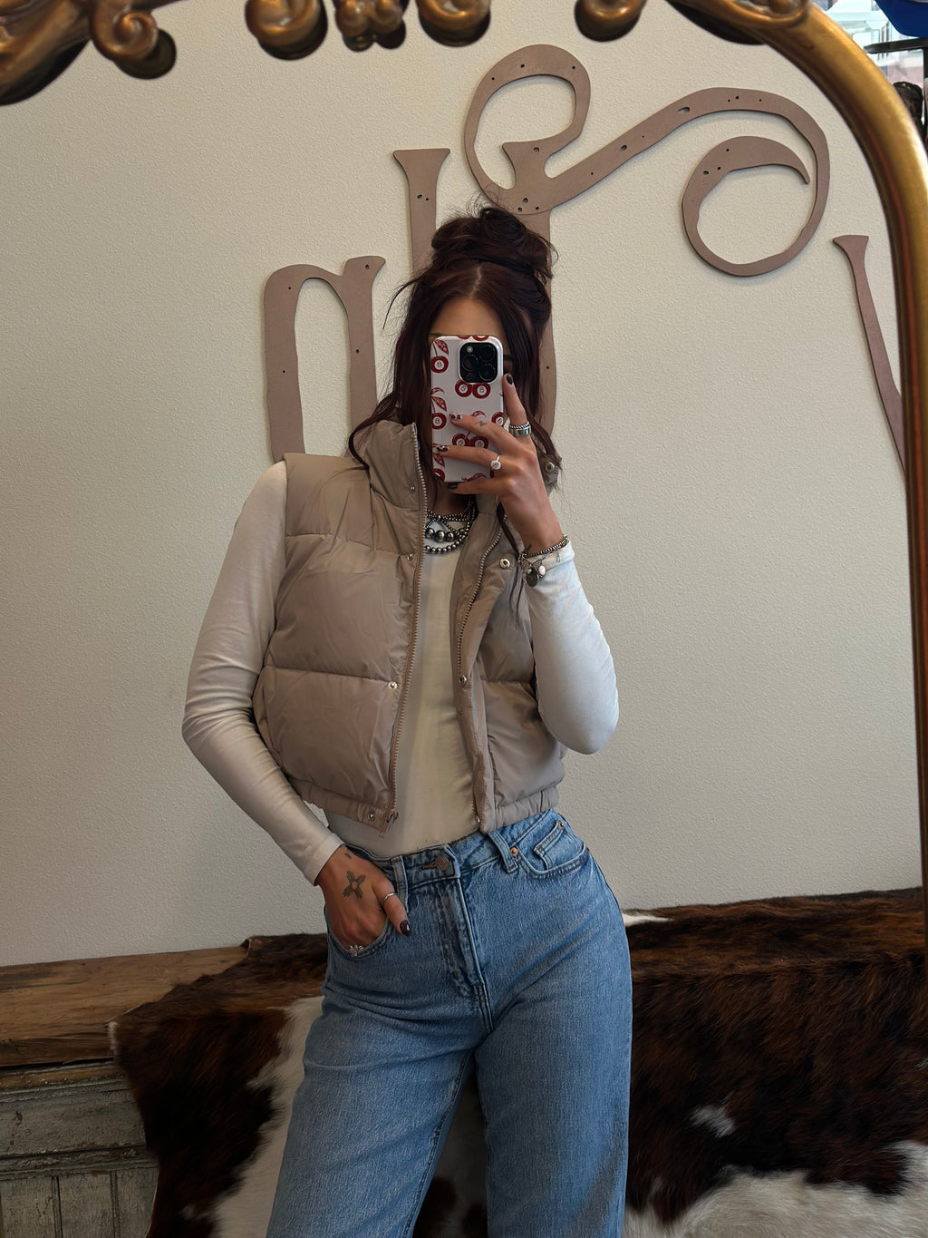 Cropped Puffer Vest