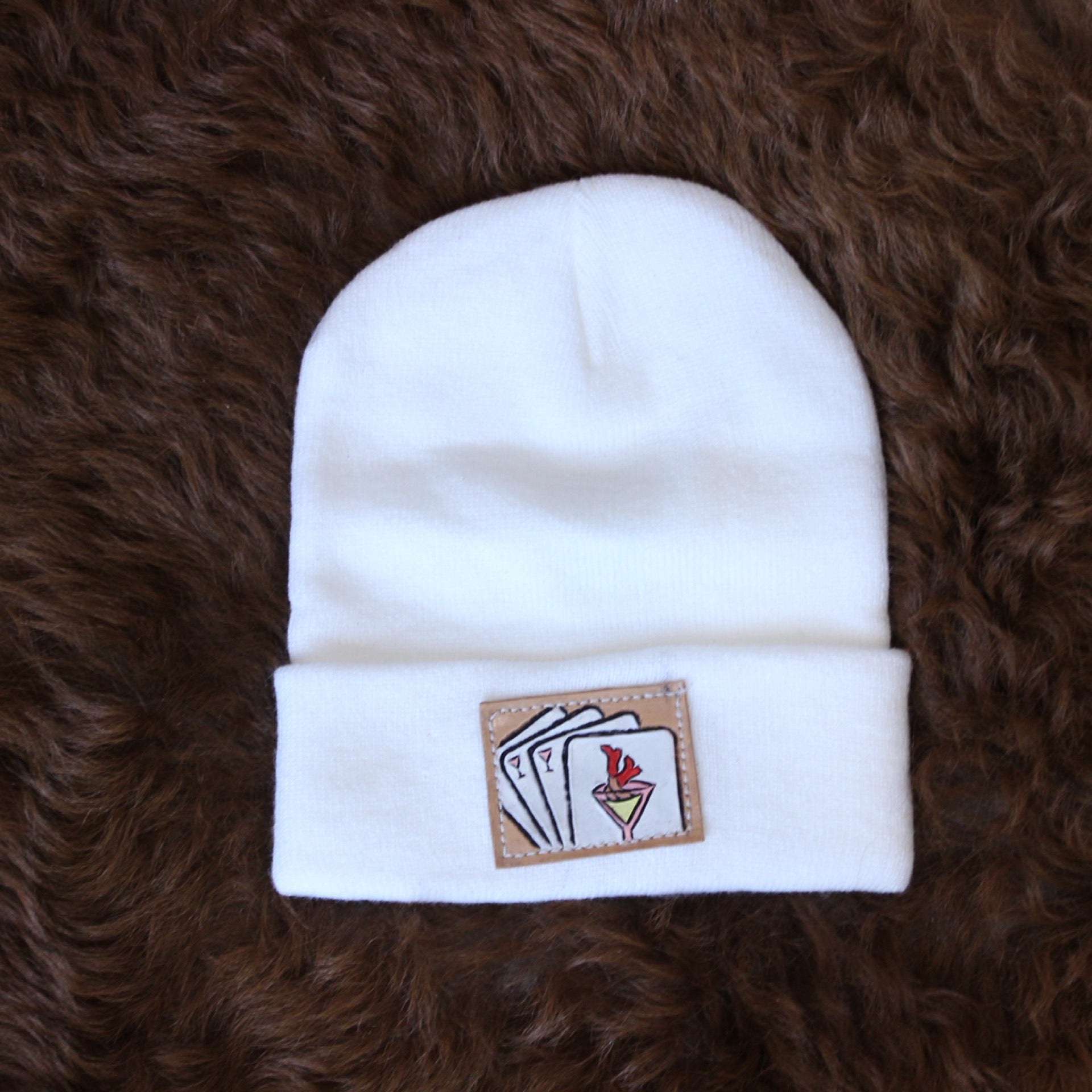 Leather Patch Beanie
