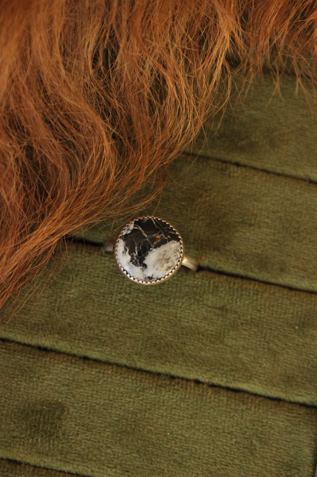 Circle White Buffalo Ring