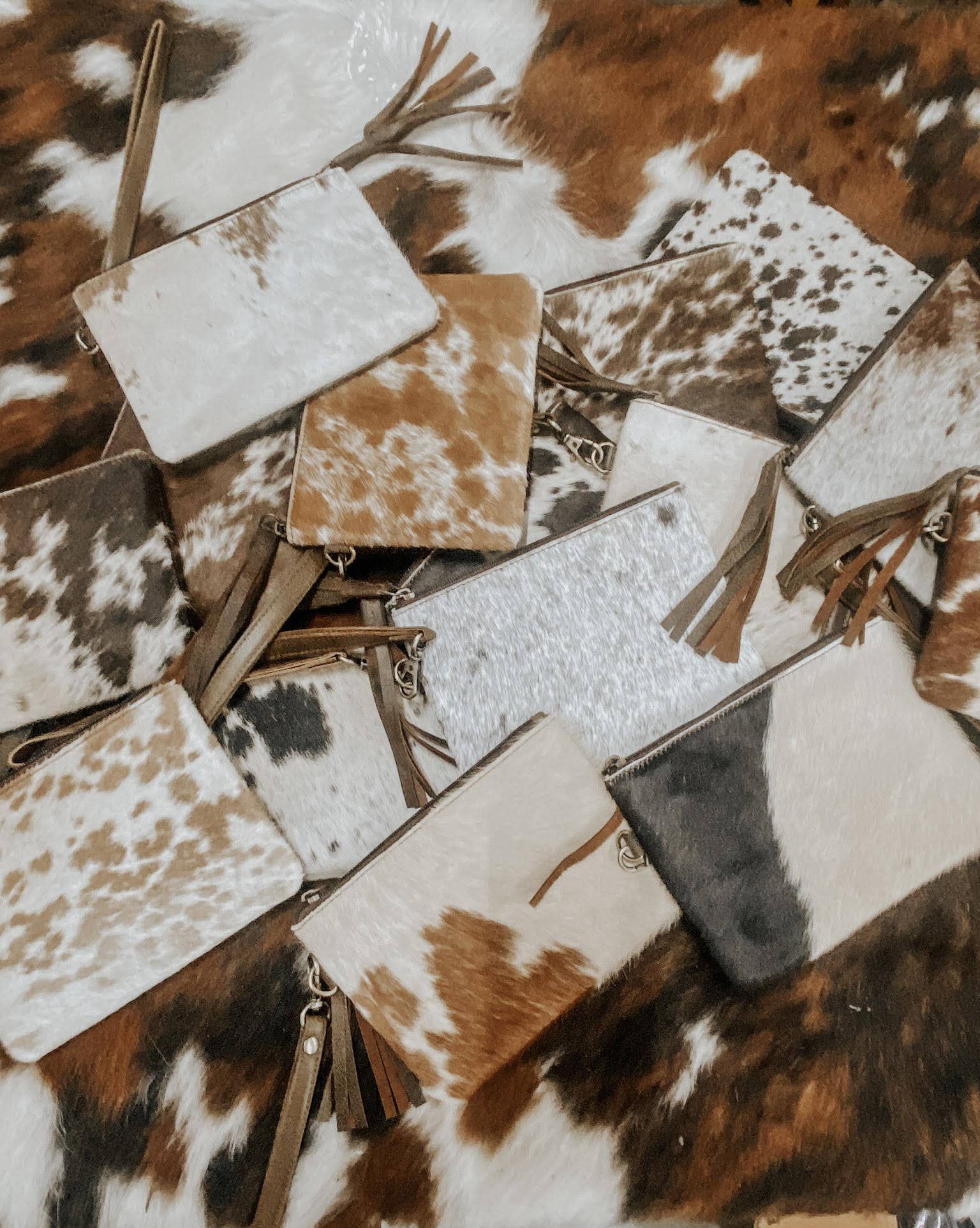 Cowhide Wristlet Clutch