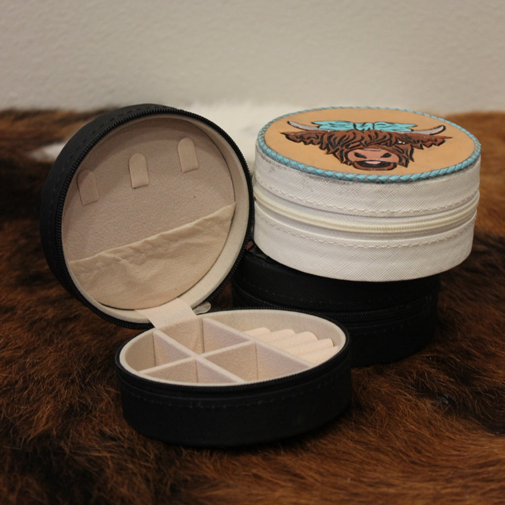 T&S Tooled Leather Jewelry Case