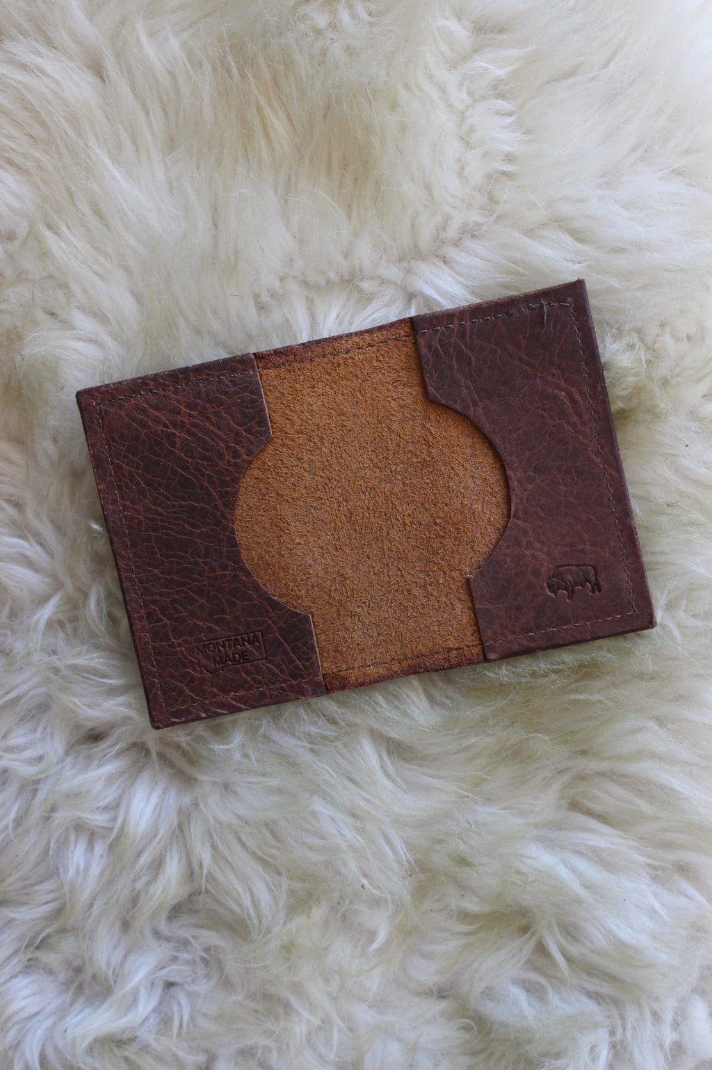Buffalo Hide Double Card Holder