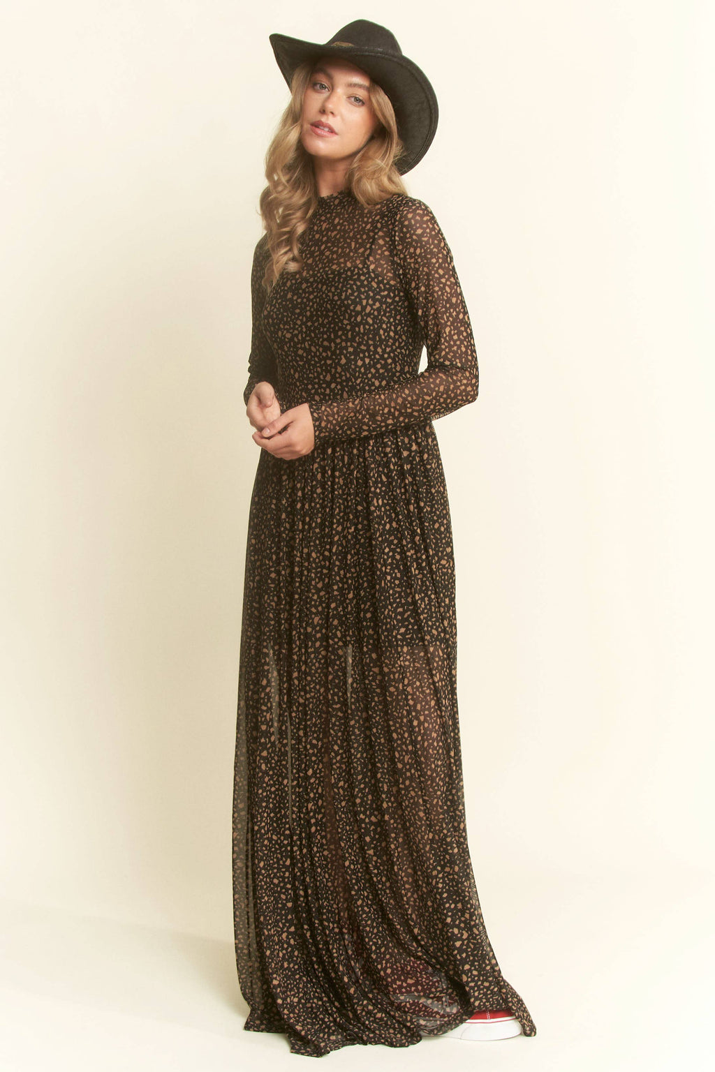 Animal Print Mesh Maxi Plus Size