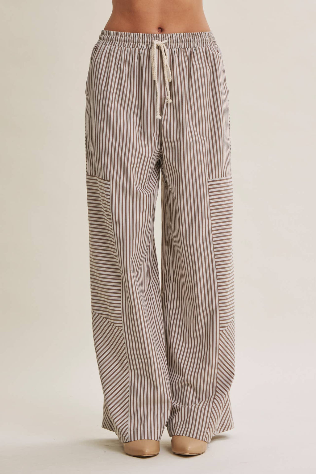 Wide Leg Linen Lounge Pant - Brown