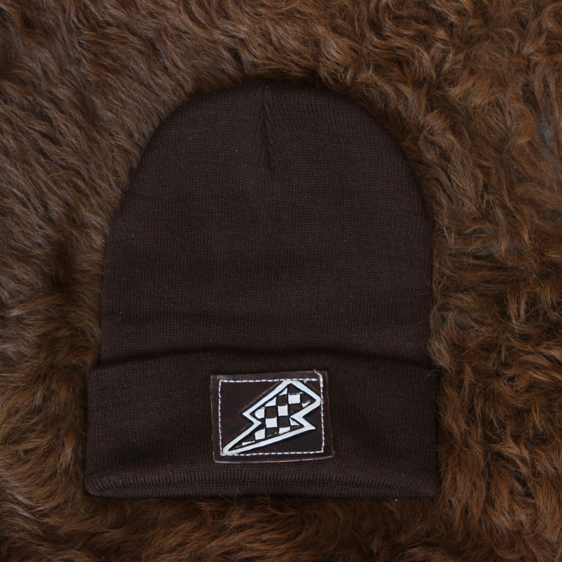 Leather Patch Beanie