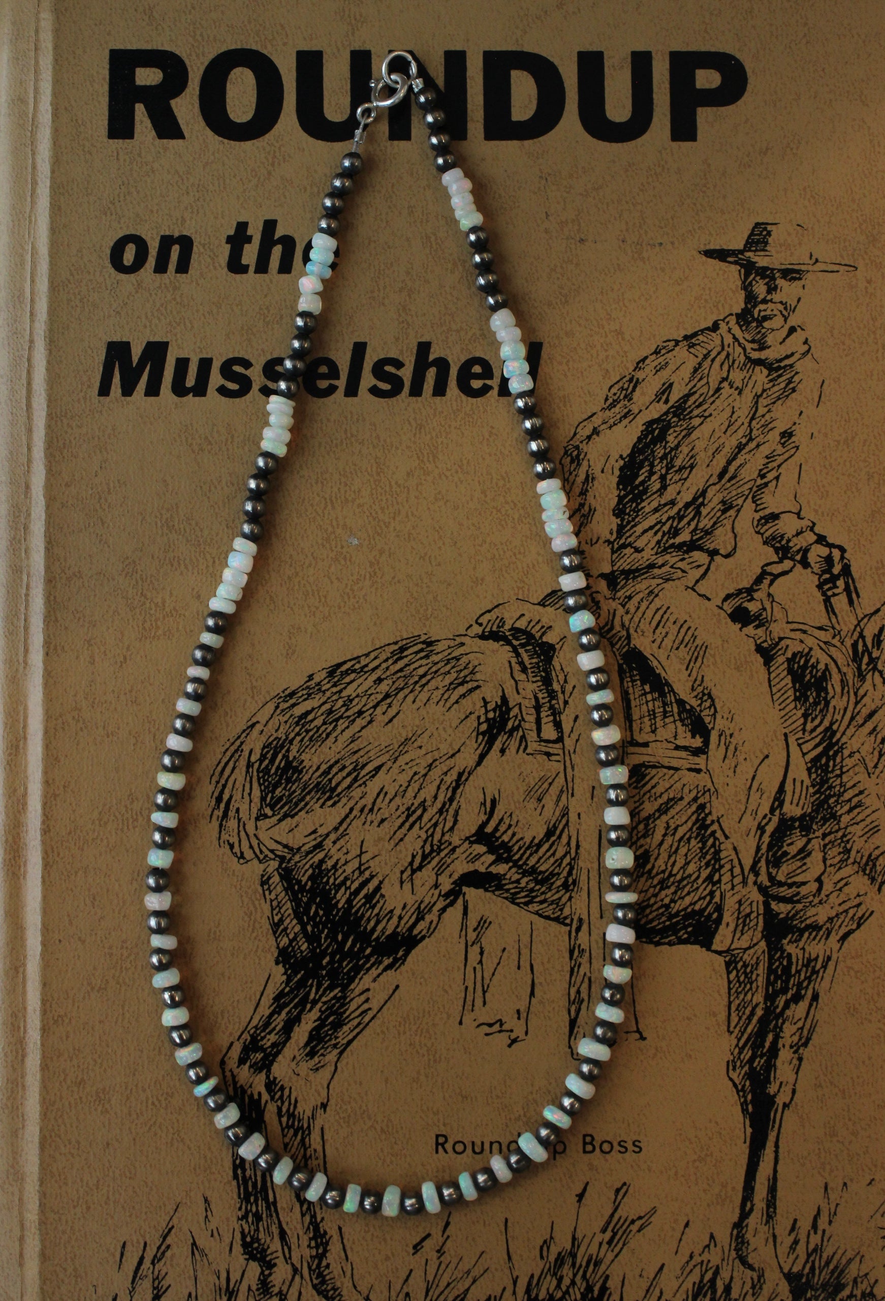 Opal German Silver Necklace