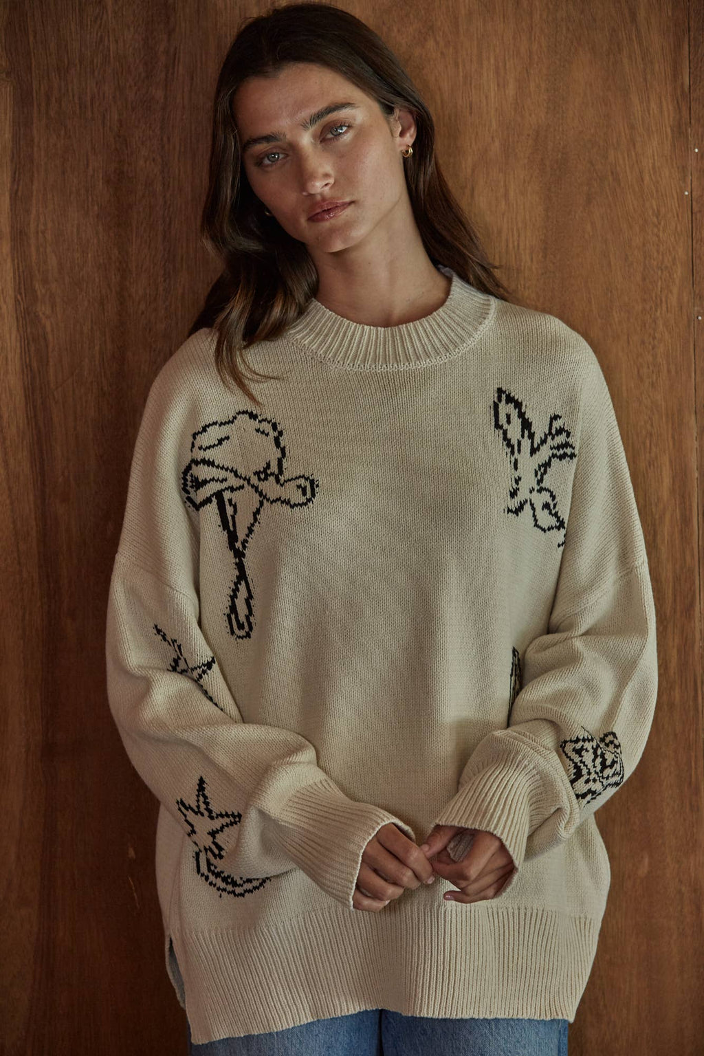 Western Print Sweater