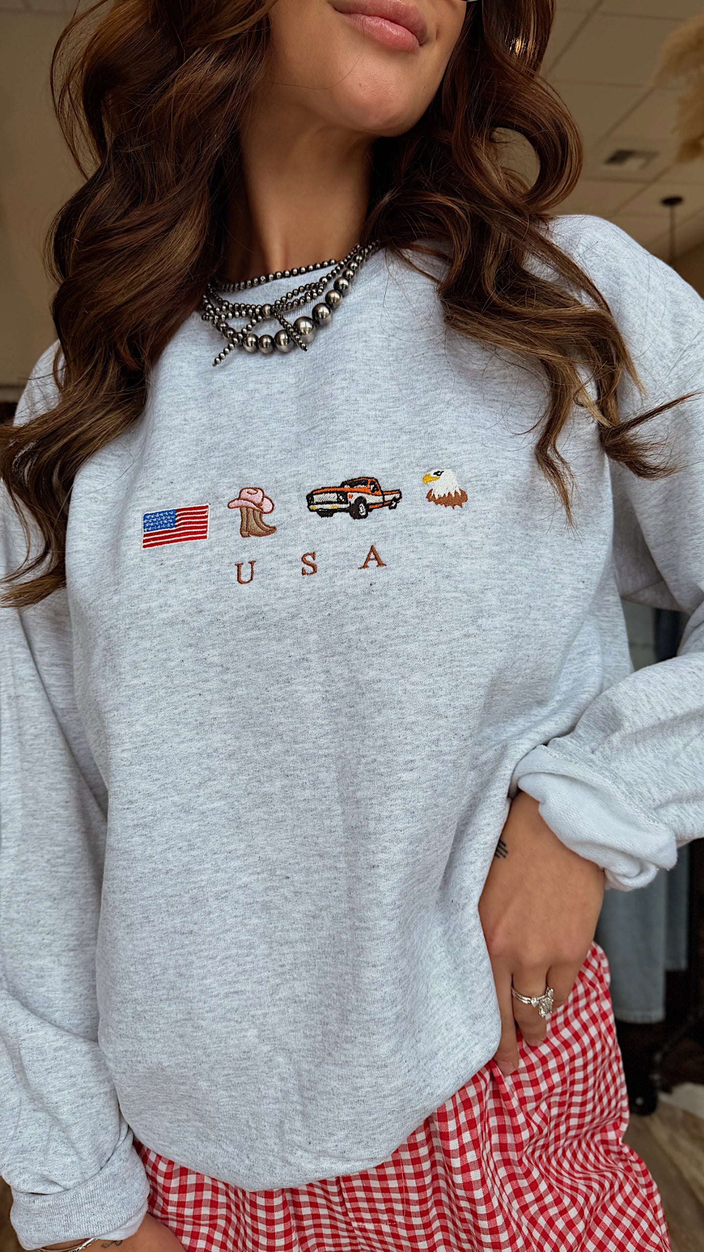 USA Embroidered Crew