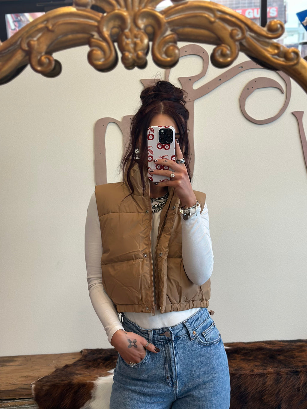 Cropped Puffer Vest