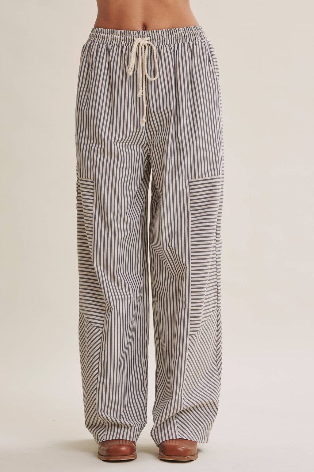 Wide Leg Linen Lounge Pant - Black