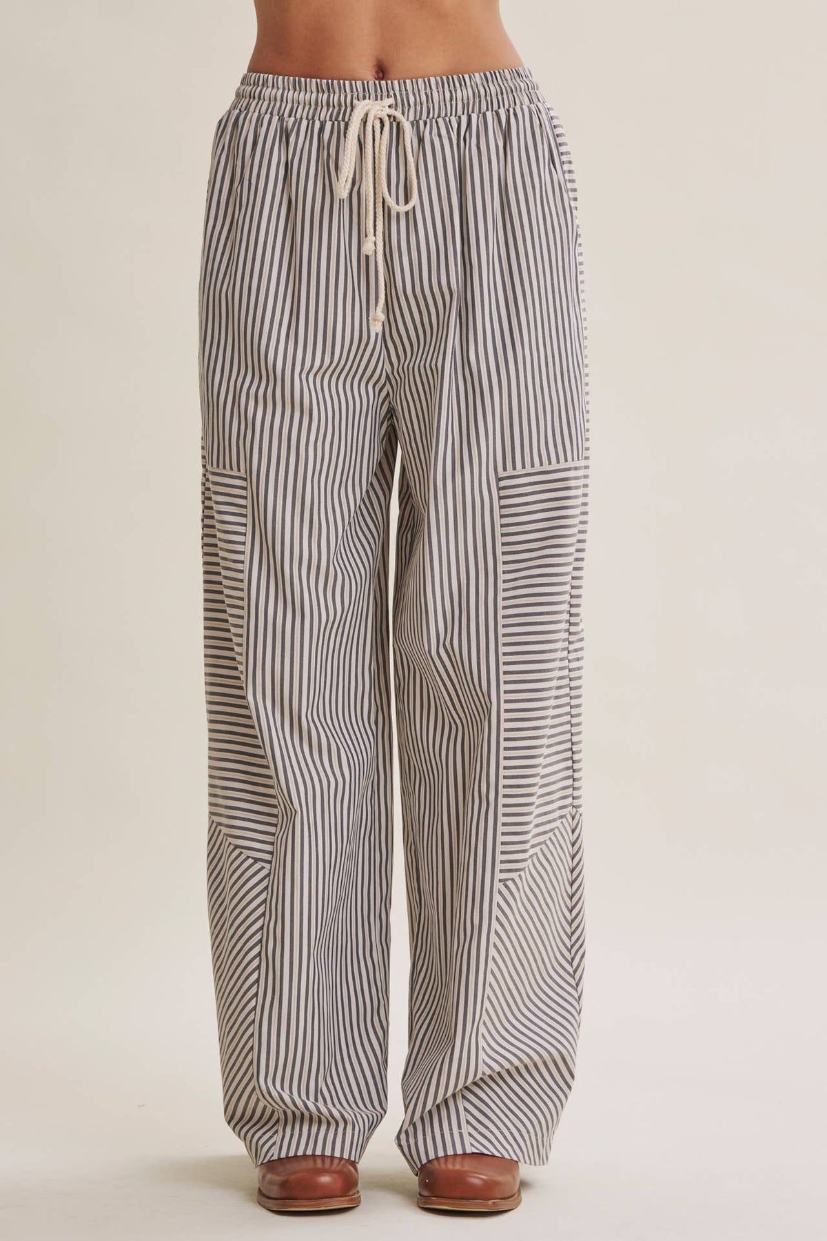 Wide Leg Linen Lounge Pant - Black