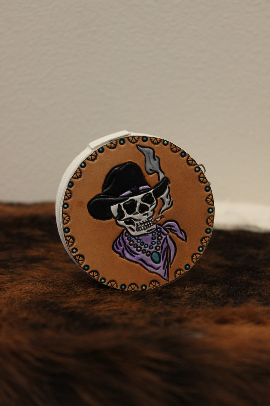 T&S Tooled Leather Jewelry Case