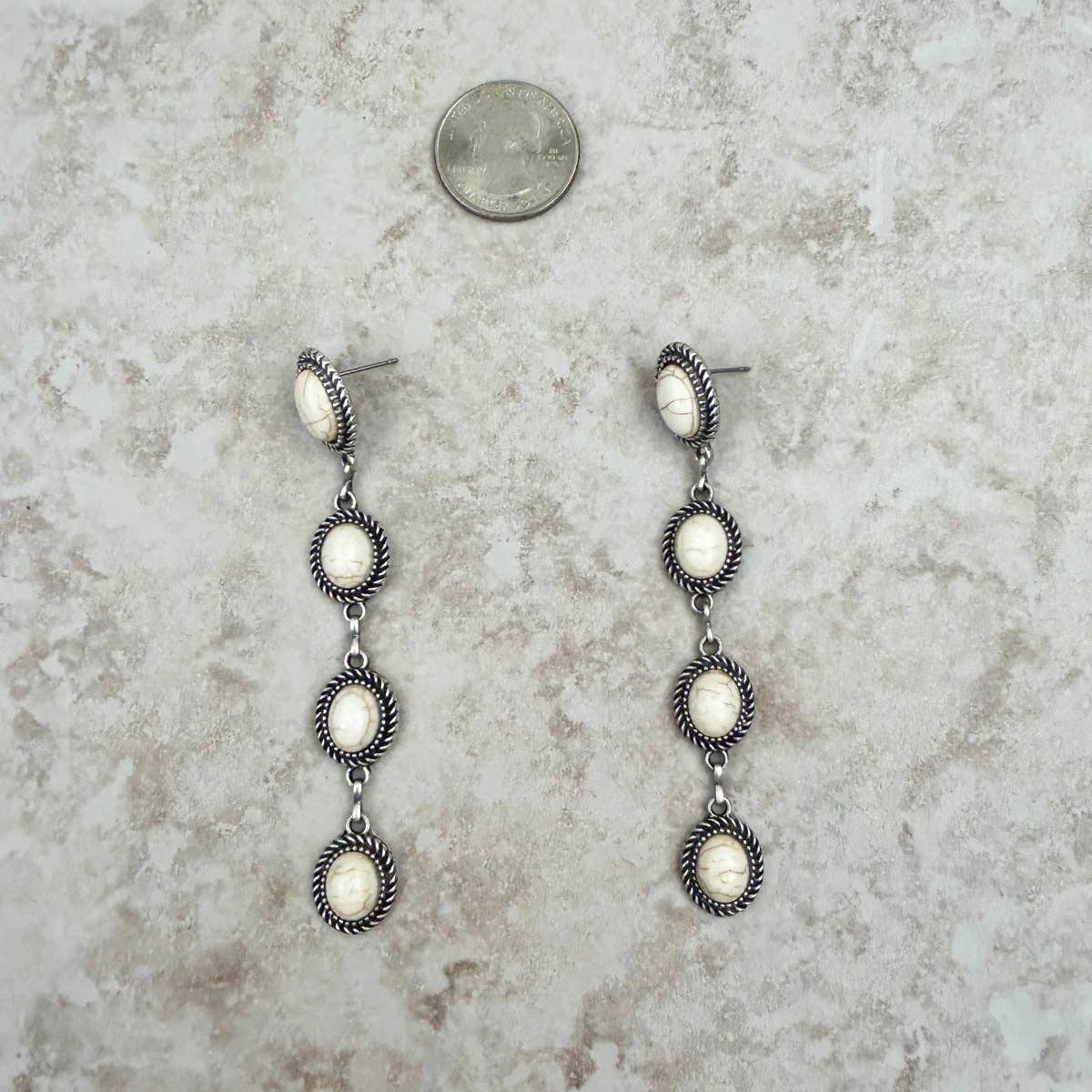 White Buffalo Dangle Earrings