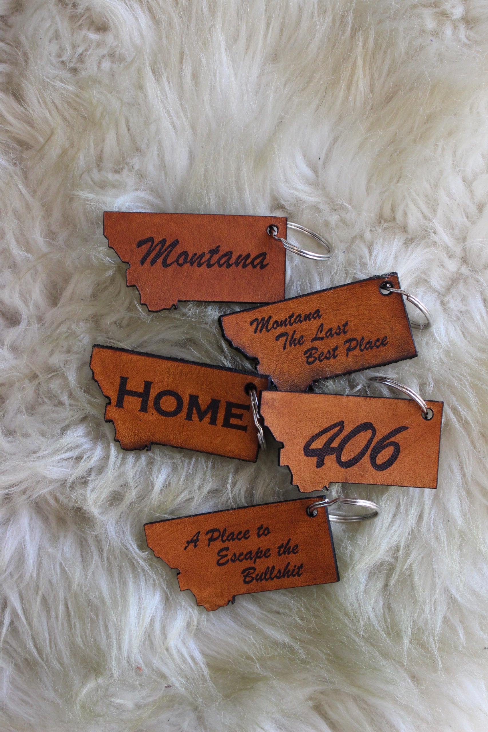 Montana Leather Keychain