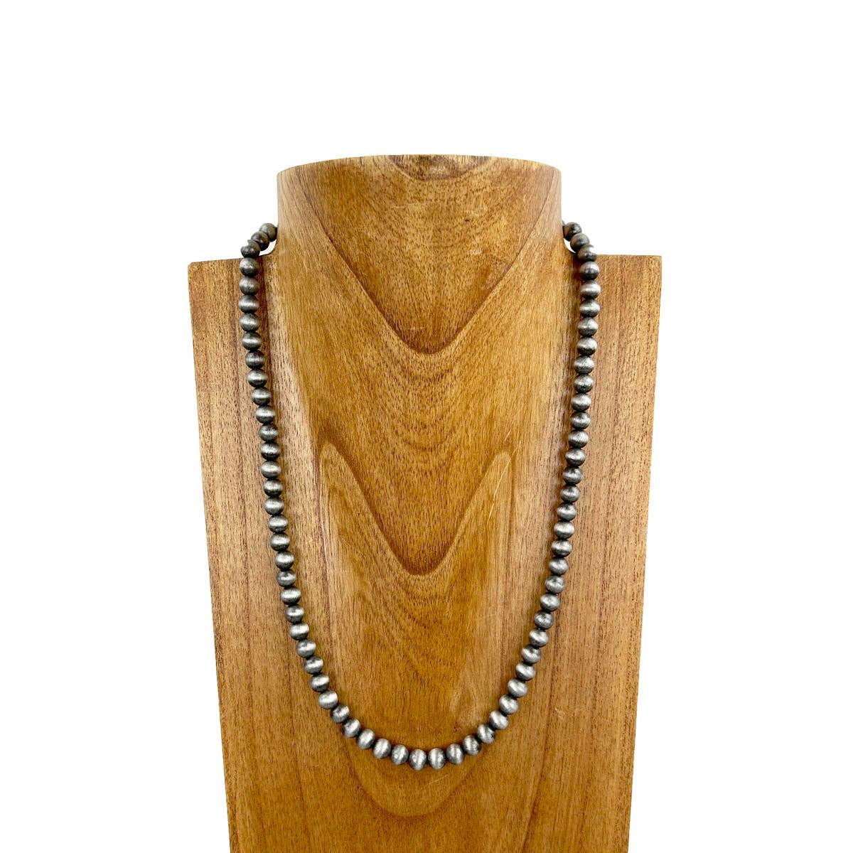 8mm 22” Silver Beaded Necklace