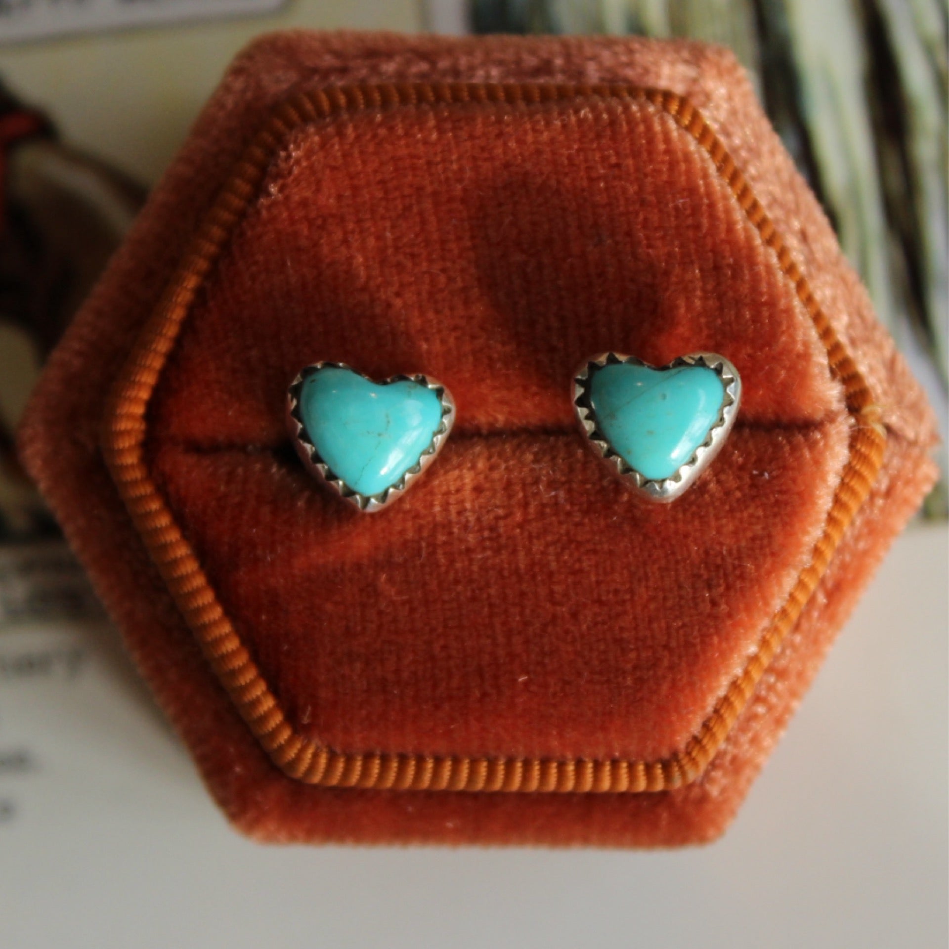 Turquoise Heart Studs