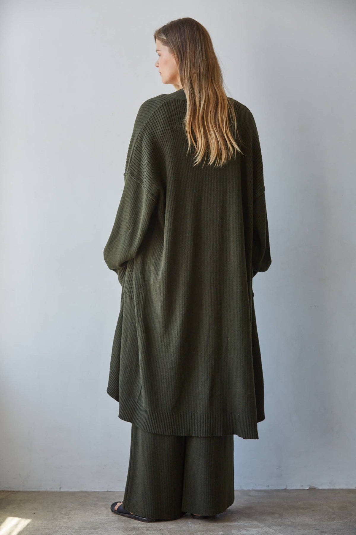 Knit Ribbed Duster Cardigan