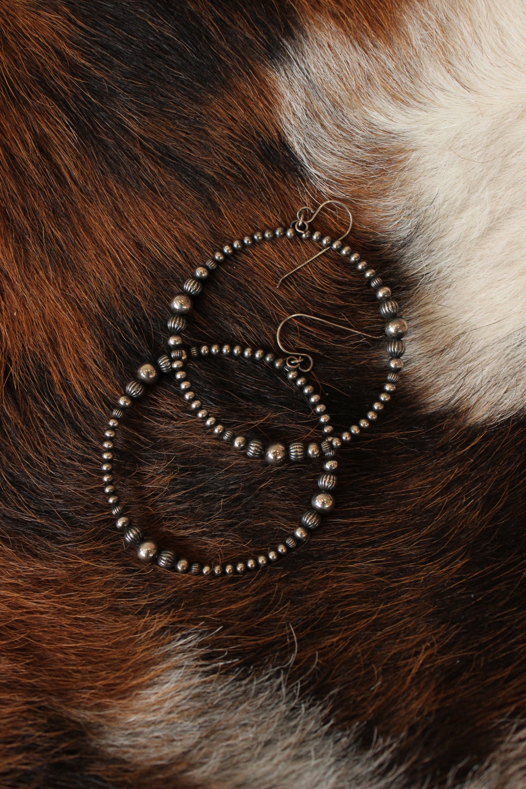 Sterling Silver Beaded Hoops