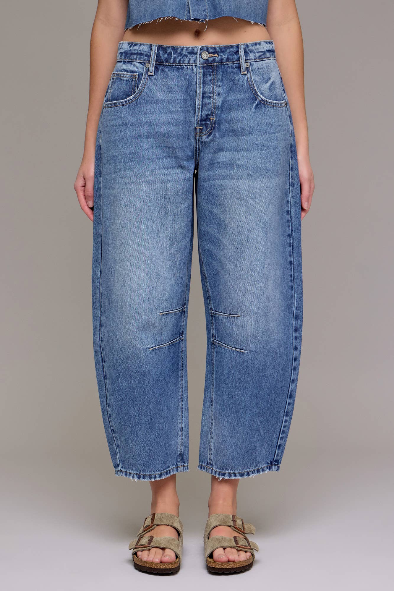 Hidden 25" Inseam Crop Barrel Jean