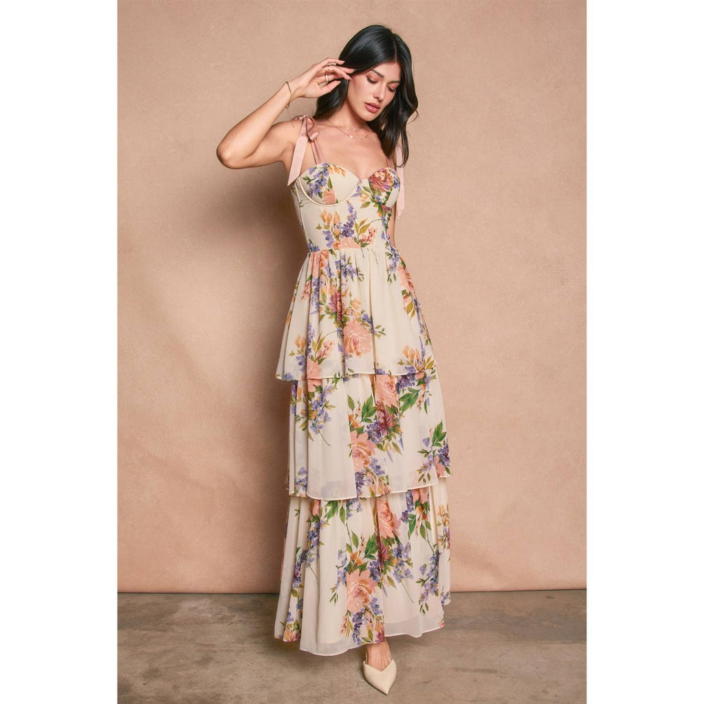 Corset Layered Maxi Dress
