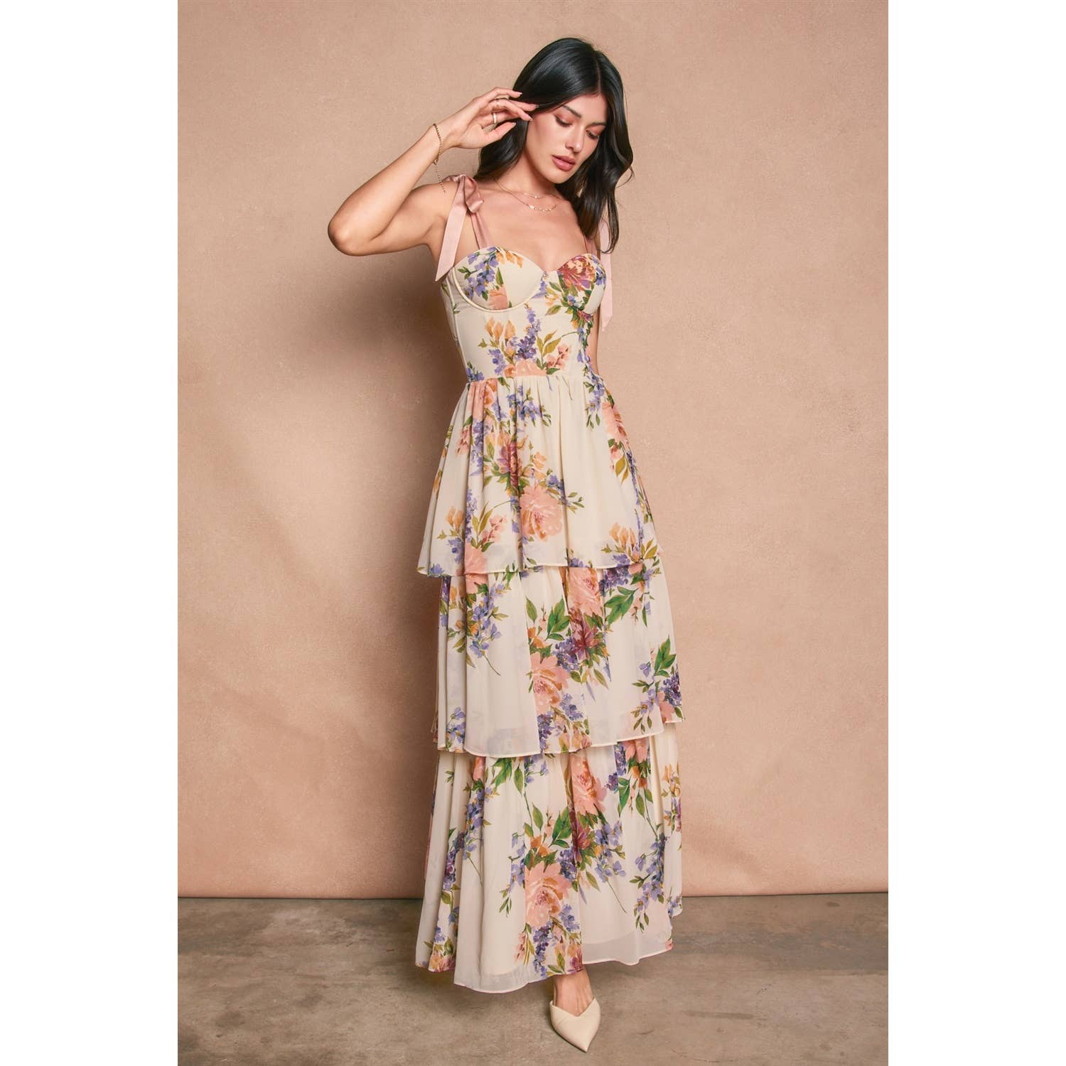 Corset Layered Maxi Dress