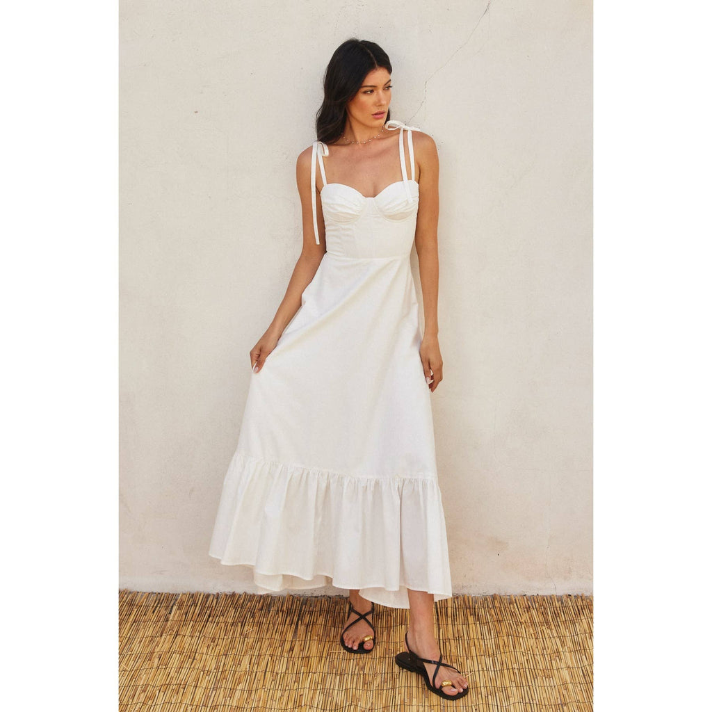 Cotton Ruched Maxi Dress